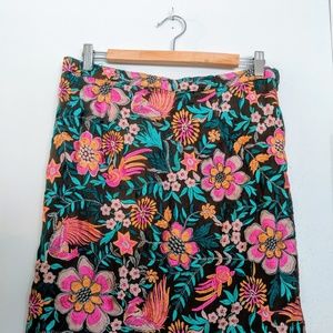 Anthropologie, Baraschi Embroidered Pencil Skirt